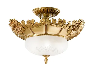 ROSE 700/4SF - French gold semi flush with glass _ Possoni Illuminazione